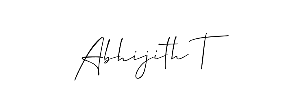 Design your own signature with our free online signature maker. With this signature software, you can create a handwritten (Allison_Script) signature for name Abhijith T. Abhijith T signature style 2 images and pictures png