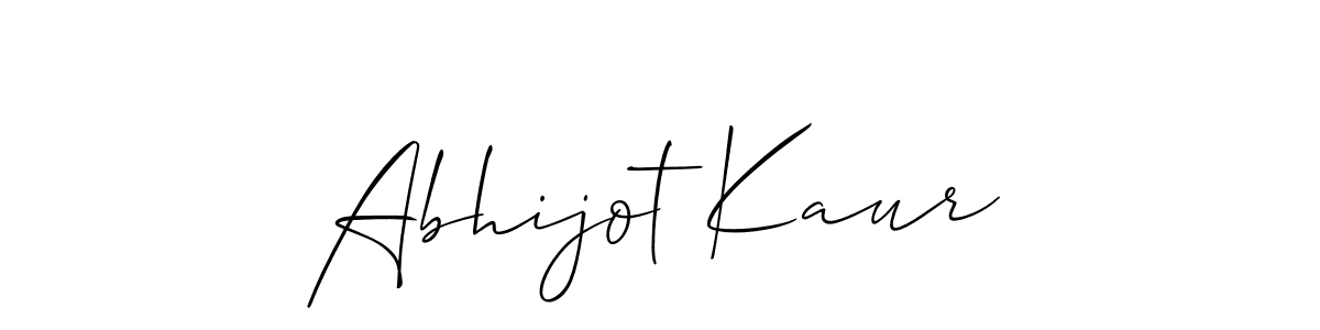 How to make Abhijot Kaur name signature. Use Allison_Script style for creating short signs online. This is the latest handwritten sign. Abhijot Kaur signature style 2 images and pictures png