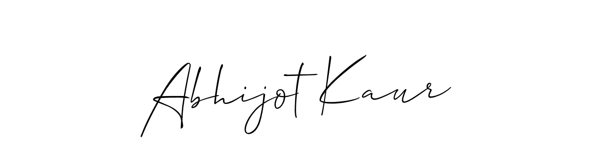 How to make Abhijot Kaur name signature. Use Allison_Script style for creating short signs online. This is the latest handwritten sign. Abhijot Kaur signature style 2 images and pictures png