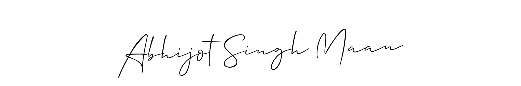 How to make Abhijot Singh Maan name signature. Use Allison_Script style for creating short signs online. This is the latest handwritten sign. Abhijot Singh Maan signature style 2 images and pictures png