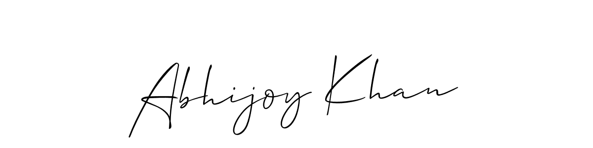 You should practise on your own different ways (Allison_Script) to write your name (Abhijoy Khan) in signature. don't let someone else do it for you. Abhijoy Khan signature style 2 images and pictures png