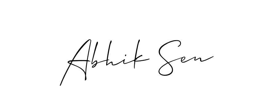 How to make Abhik Sen name signature. Use Allison_Script style for creating short signs online. This is the latest handwritten sign. Abhik Sen signature style 2 images and pictures png