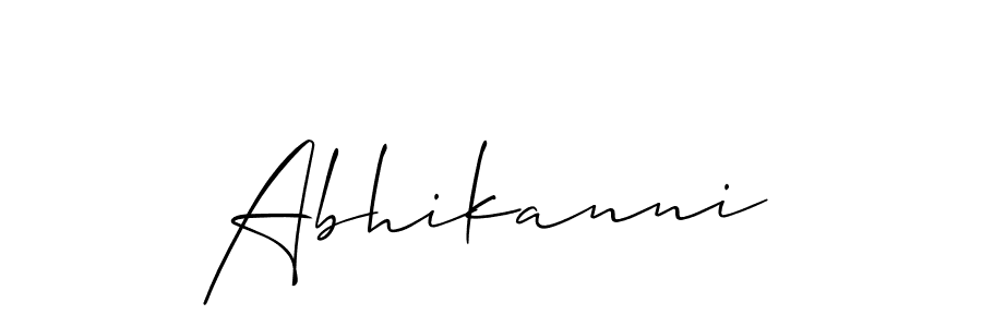 Use a signature maker to create a handwritten signature online. With this signature software, you can design (Allison_Script) your own signature for name Abhikanni. Abhikanni signature style 2 images and pictures png