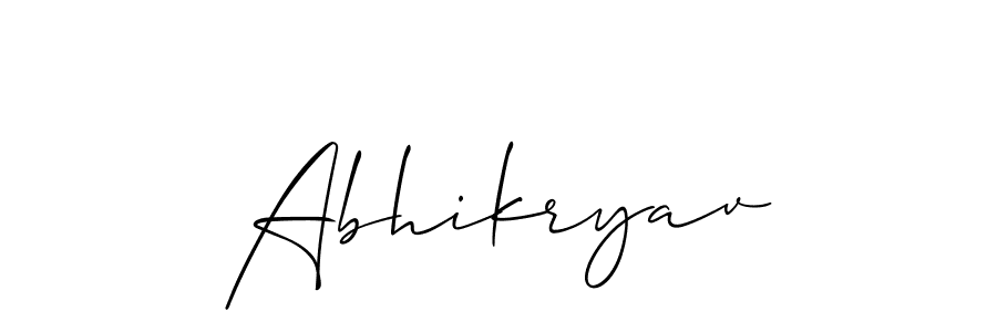 Design your own signature with our free online signature maker. With this signature software, you can create a handwritten (Allison_Script) signature for name Abhikryav. Abhikryav signature style 2 images and pictures png