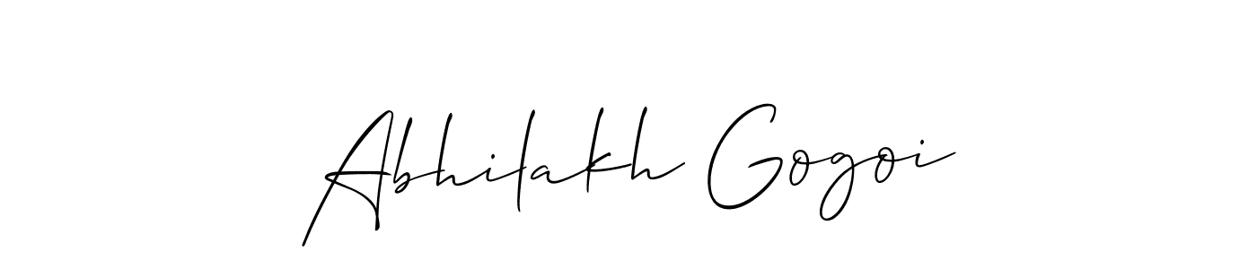 Make a short Abhilakh Gogoi signature style. Manage your documents anywhere anytime using Allison_Script. Create and add eSignatures, submit forms, share and send files easily. Abhilakh Gogoi signature style 2 images and pictures png