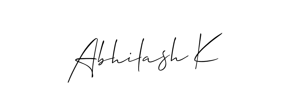 Also You can easily find your signature by using the search form. We will create Abhilash K name handwritten signature images for you free of cost using Allison_Script sign style. Abhilash K signature style 2 images and pictures png