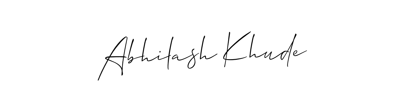 Make a beautiful signature design for name Abhilash Khude. With this signature (Allison_Script) style, you can create a handwritten signature for free. Abhilash Khude signature style 2 images and pictures png