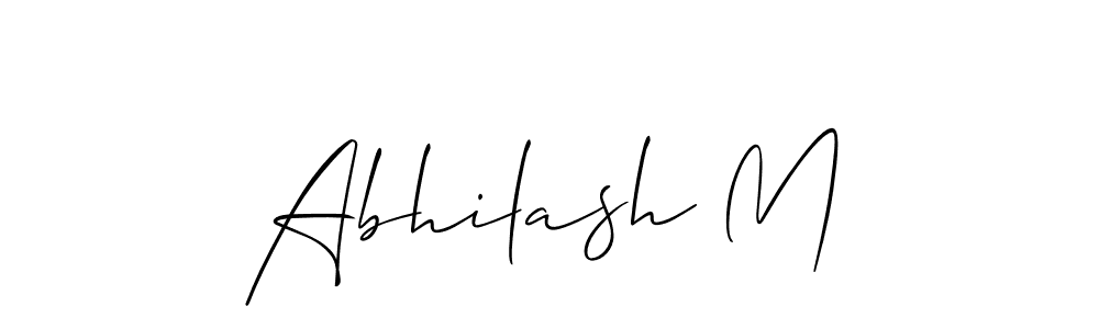 Design your own signature with our free online signature maker. With this signature software, you can create a handwritten (Allison_Script) signature for name Abhilash M. Abhilash M signature style 2 images and pictures png