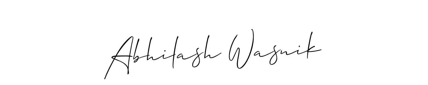 You should practise on your own different ways (Allison_Script) to write your name (Abhilash Wasnik) in signature. don't let someone else do it for you. Abhilash Wasnik signature style 2 images and pictures png