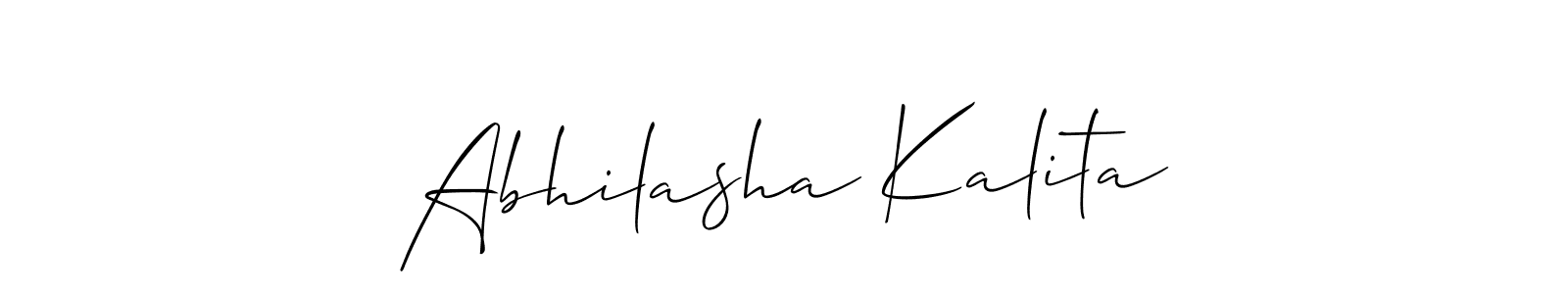 It looks lik you need a new signature style for name Abhilasha Kalita. Design unique handwritten (Allison_Script) signature with our free signature maker in just a few clicks. Abhilasha Kalita signature style 2 images and pictures png