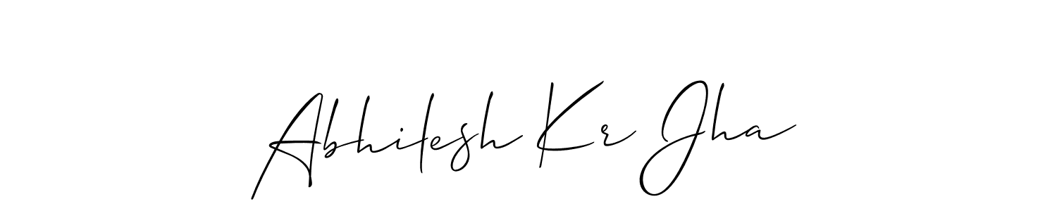 Allison_Script is a professional signature style that is perfect for those who want to add a touch of class to their signature. It is also a great choice for those who want to make their signature more unique. Get Abhilesh Kr Jha name to fancy signature for free. Abhilesh Kr Jha signature style 2 images and pictures png