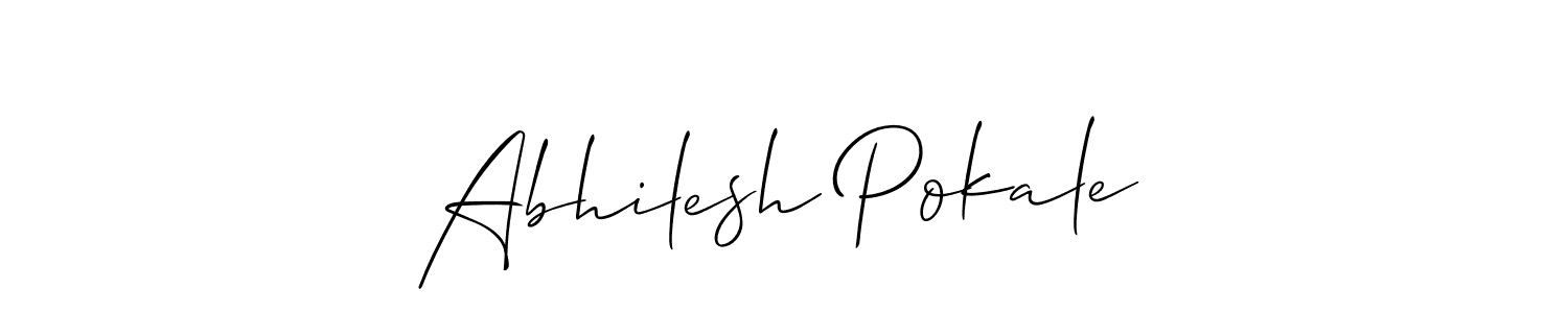 if you are searching for the best signature style for your name Abhilesh Pokale. so please give up your signature search. here we have designed multiple signature styles  using Allison_Script. Abhilesh Pokale signature style 2 images and pictures png
