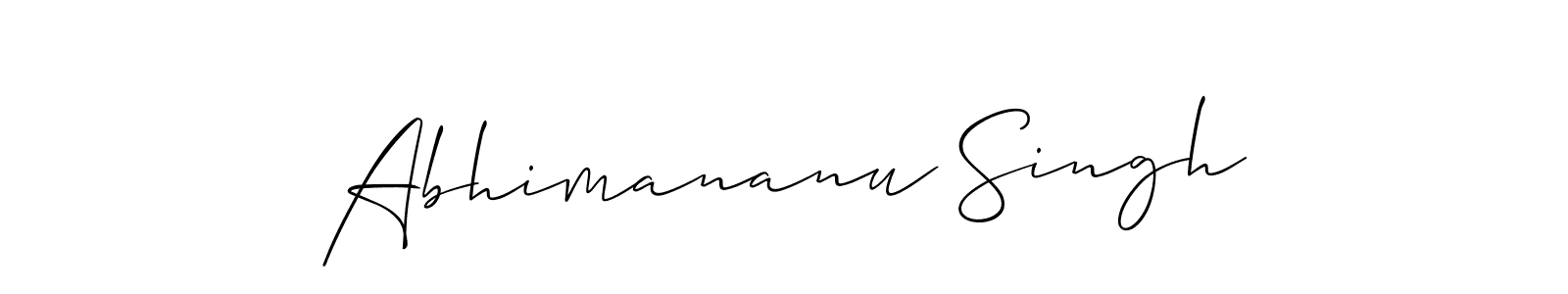 How to make Abhimananu Singh name signature. Use Allison_Script style for creating short signs online. This is the latest handwritten sign. Abhimananu Singh signature style 2 images and pictures png