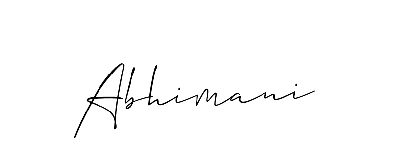 The best way (Allison_Script) to make a short signature is to pick only two or three words in your name. The name Abhimani include a total of six letters. For converting this name. Abhimani signature style 2 images and pictures png
