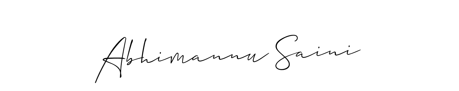 Abhimannu Saini stylish signature style. Best Handwritten Sign (Allison_Script) for my name. Handwritten Signature Collection Ideas for my name Abhimannu Saini. Abhimannu Saini signature style 2 images and pictures png