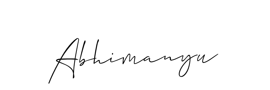 How to make Abhimanyu signature? Allison_Script is a professional autograph style. Create handwritten signature for Abhimanyu name. Abhimanyu signature style 2 images and pictures png