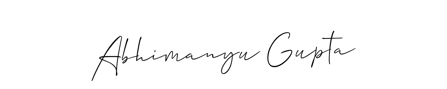 The best way (Allison_Script) to make a short signature is to pick only two or three words in your name. The name Abhimanyu Gupta include a total of six letters. For converting this name. Abhimanyu Gupta signature style 2 images and pictures png