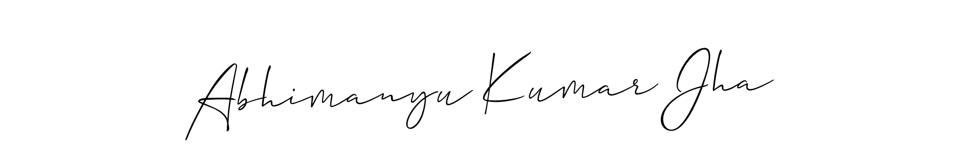 Use a signature maker to create a handwritten signature online. With this signature software, you can design (Allison_Script) your own signature for name Abhimanyu Kumar Jha. Abhimanyu Kumar Jha signature style 2 images and pictures png