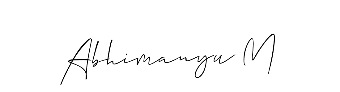 You should practise on your own different ways (Allison_Script) to write your name (Abhimanyu M) in signature. don't let someone else do it for you. Abhimanyu M signature style 2 images and pictures png