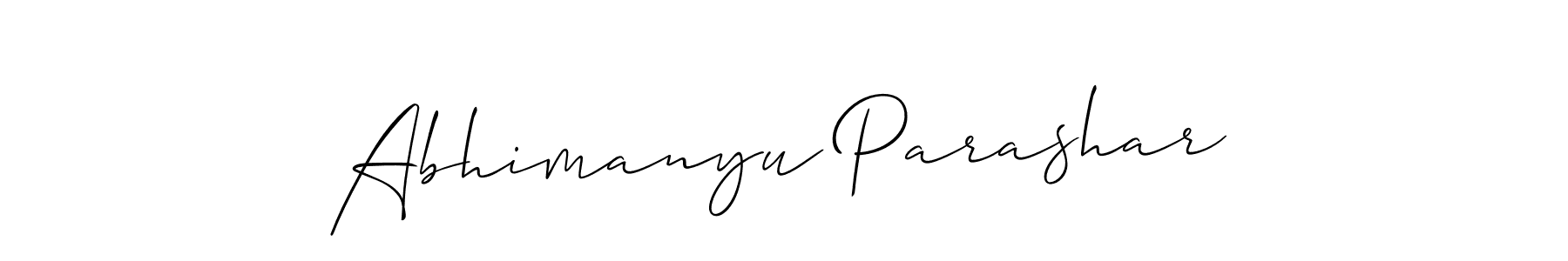 Use a signature maker to create a handwritten signature online. With this signature software, you can design (Allison_Script) your own signature for name Abhimanyu Parashar. Abhimanyu Parashar signature style 2 images and pictures png