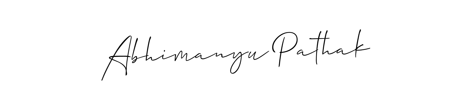 You should practise on your own different ways (Allison_Script) to write your name (Abhimanyu Pathak) in signature. don't let someone else do it for you. Abhimanyu Pathak signature style 2 images and pictures png