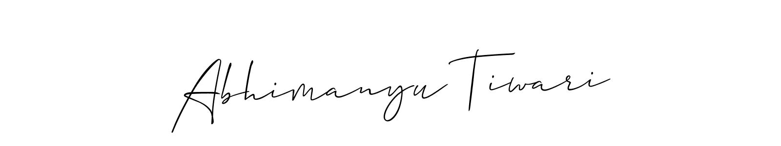 Use a signature maker to create a handwritten signature online. With this signature software, you can design (Allison_Script) your own signature for name Abhimanyu Tiwari. Abhimanyu Tiwari signature style 2 images and pictures png