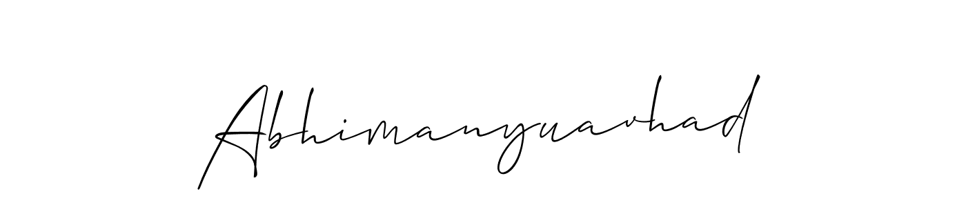 It looks lik you need a new signature style for name Abhimanyuavhad. Design unique handwritten (Allison_Script) signature with our free signature maker in just a few clicks. Abhimanyuavhad signature style 2 images and pictures png