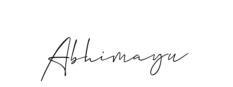 Design your own signature with our free online signature maker. With this signature software, you can create a handwritten (Allison_Script) signature for name Abhimayu. Abhimayu signature style 2 images and pictures png