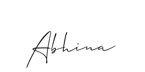 Design your own signature with our free online signature maker. With this signature software, you can create a handwritten (Allison_Script) signature for name Abhina. Abhina signature style 2 images and pictures png