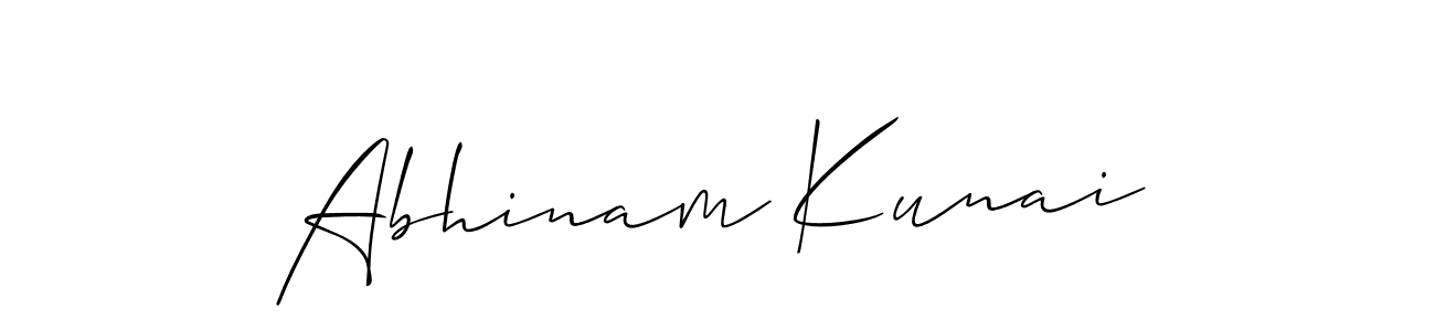 if you are searching for the best signature style for your name Abhinam Kunai. so please give up your signature search. here we have designed multiple signature styles  using Allison_Script. Abhinam Kunai signature style 2 images and pictures png