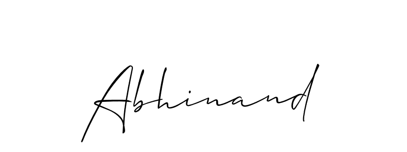 Use a signature maker to create a handwritten signature online. With this signature software, you can design (Allison_Script) your own signature for name Abhinand. Abhinand signature style 2 images and pictures png