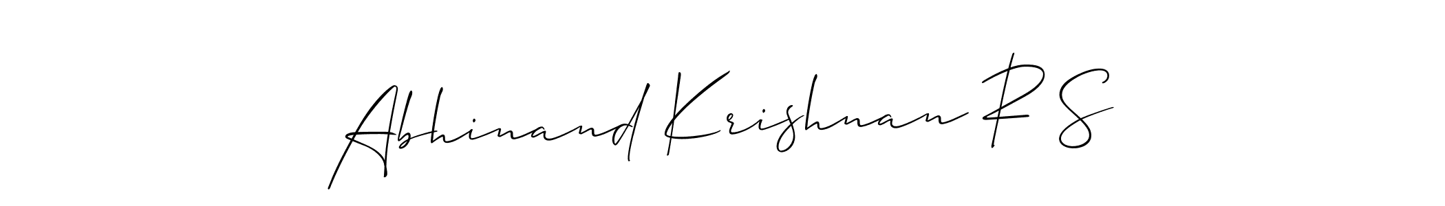Design your own signature with our free online signature maker. With this signature software, you can create a handwritten (Allison_Script) signature for name Abhinand Krishnan R S. Abhinand Krishnan R S signature style 2 images and pictures png