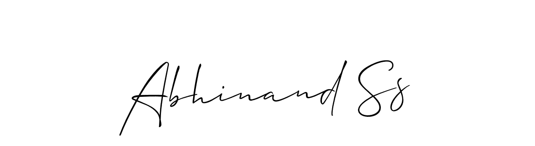 The best way (Allison_Script) to make a short signature is to pick only two or three words in your name. The name Abhinand Ss include a total of six letters. For converting this name. Abhinand Ss signature style 2 images and pictures png