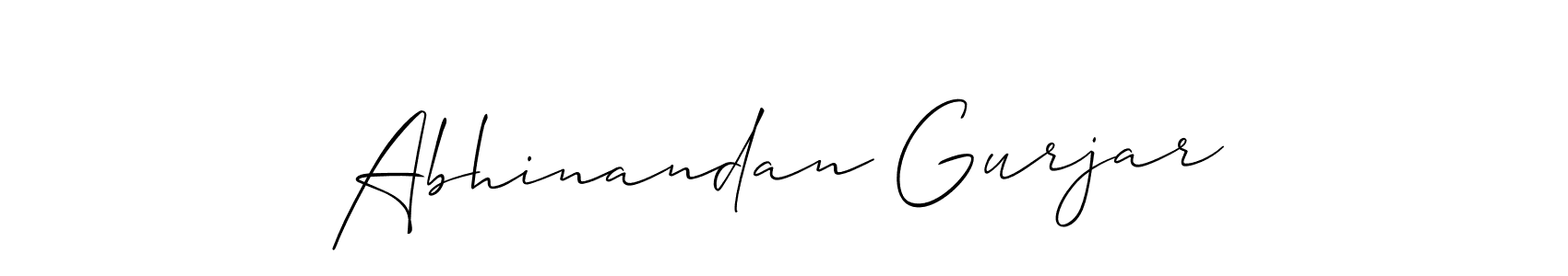 You should practise on your own different ways (Allison_Script) to write your name (Abhinandan Gurjar) in signature. don't let someone else do it for you. Abhinandan Gurjar signature style 2 images and pictures png