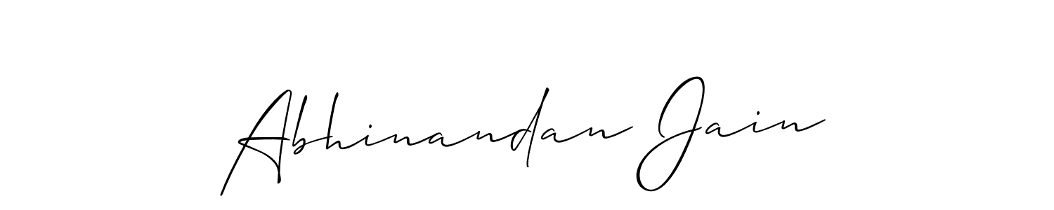 How to make Abhinandan Jain name signature. Use Allison_Script style for creating short signs online. This is the latest handwritten sign. Abhinandan Jain signature style 2 images and pictures png