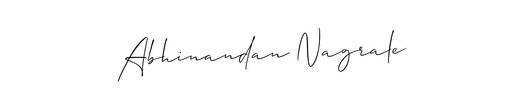 The best way (Allison_Script) to make a short signature is to pick only two or three words in your name. The name Abhinandan Nagrale include a total of six letters. For converting this name. Abhinandan Nagrale signature style 2 images and pictures png