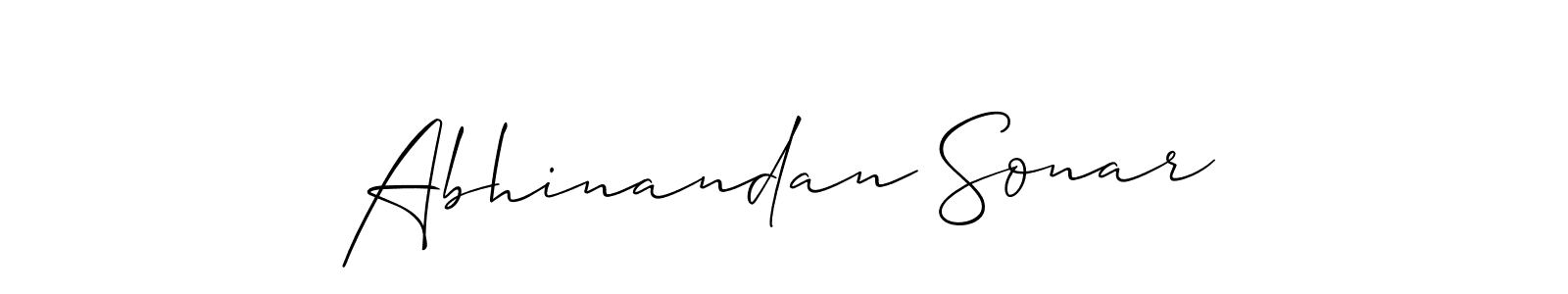 Also You can easily find your signature by using the search form. We will create Abhinandan Sonar name handwritten signature images for you free of cost using Allison_Script sign style. Abhinandan Sonar signature style 2 images and pictures png