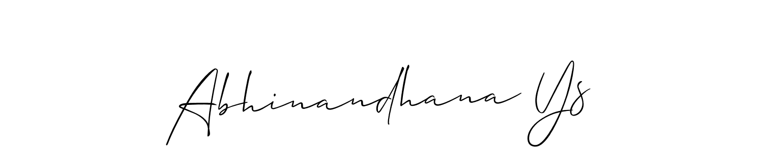 Make a short Abhinandhana Ys signature style. Manage your documents anywhere anytime using Allison_Script. Create and add eSignatures, submit forms, share and send files easily. Abhinandhana Ys signature style 2 images and pictures png