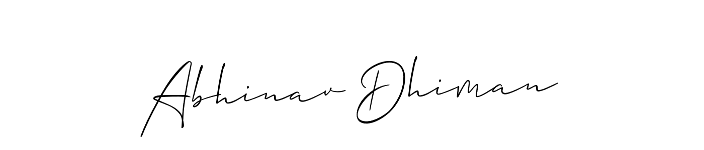 Use a signature maker to create a handwritten signature online. With this signature software, you can design (Allison_Script) your own signature for name Abhinav Dhiman. Abhinav Dhiman signature style 2 images and pictures png