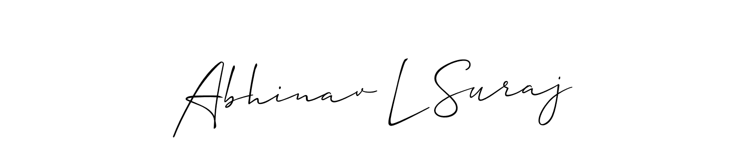 Use a signature maker to create a handwritten signature online. With this signature software, you can design (Allison_Script) your own signature for name Abhinav L Suraj. Abhinav L Suraj signature style 2 images and pictures png