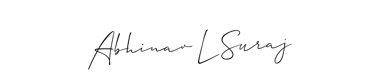 Also we have Abhinav L Suraj name is the best signature style. Create professional handwritten signature collection using Allison_Script autograph style. Abhinav L Suraj signature style 2 images and pictures png