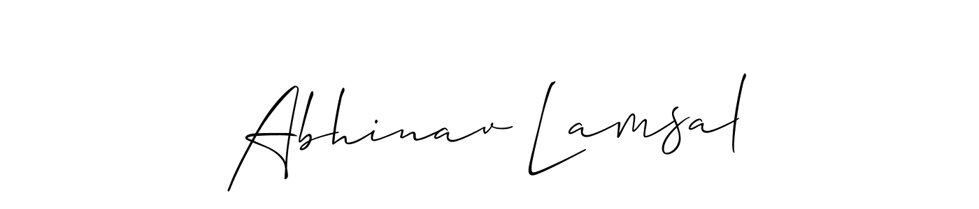Create a beautiful signature design for name Abhinav Lamsal. With this signature (Allison_Script) fonts, you can make a handwritten signature for free. Abhinav Lamsal signature style 2 images and pictures png