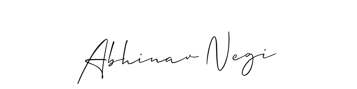 How to make Abhinav Negi name signature. Use Allison_Script style for creating short signs online. This is the latest handwritten sign. Abhinav Negi signature style 2 images and pictures png