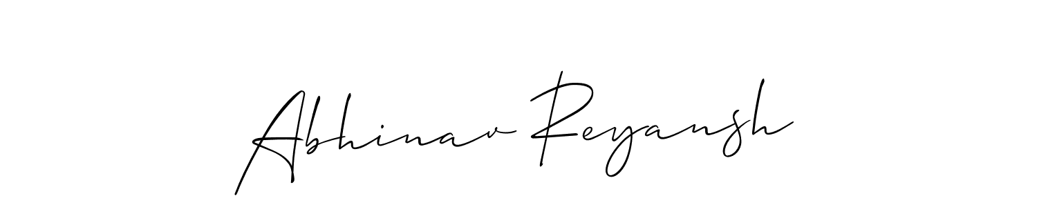 Make a beautiful signature design for name Abhinav Reyansh. With this signature (Allison_Script) style, you can create a handwritten signature for free. Abhinav Reyansh signature style 2 images and pictures png