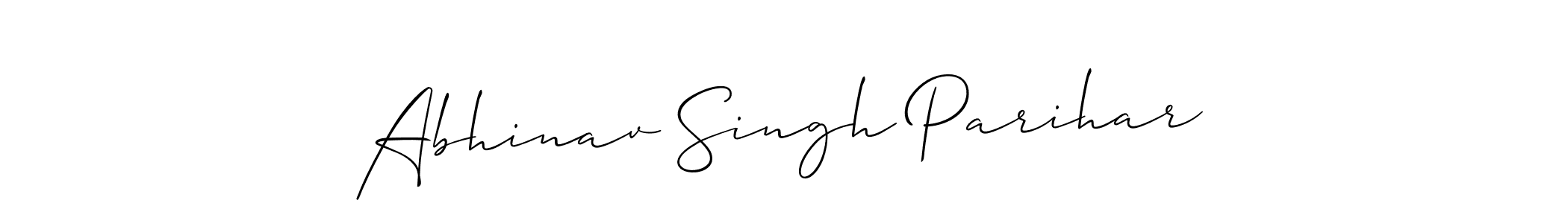 The best way (Allison_Script) to make a short signature is to pick only two or three words in your name. The name Abhinav Singh Parihar include a total of six letters. For converting this name. Abhinav Singh Parihar signature style 2 images and pictures png