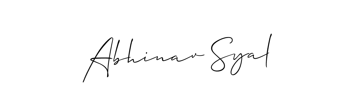 Also You can easily find your signature by using the search form. We will create Abhinav Syal name handwritten signature images for you free of cost using Allison_Script sign style. Abhinav Syal signature style 2 images and pictures png