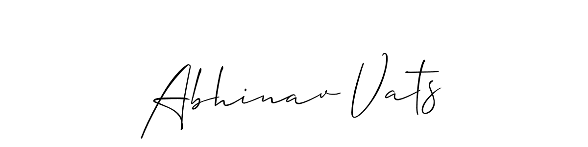 You should practise on your own different ways (Allison_Script) to write your name (Abhinav Vats) in signature. don't let someone else do it for you. Abhinav Vats signature style 2 images and pictures png