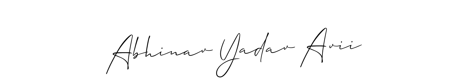 Create a beautiful signature design for name Abhinav Yadav Avii. With this signature (Allison_Script) fonts, you can make a handwritten signature for free. Abhinav Yadav Avii signature style 2 images and pictures png
