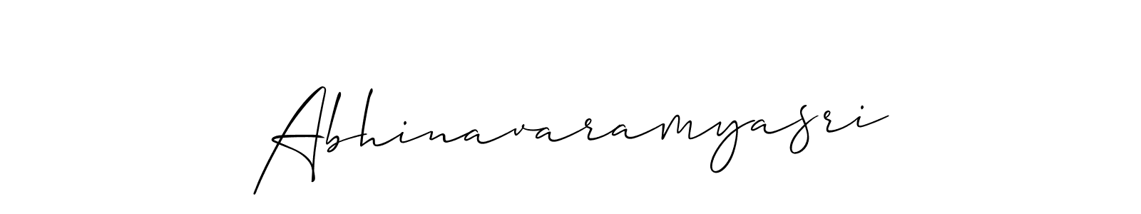 Design your own signature with our free online signature maker. With this signature software, you can create a handwritten (Allison_Script) signature for name Abhinavaramyasri. Abhinavaramyasri signature style 2 images and pictures png
