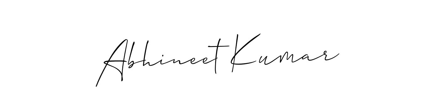 Design your own signature with our free online signature maker. With this signature software, you can create a handwritten (Allison_Script) signature for name Abhineet Kumar. Abhineet Kumar signature style 2 images and pictures png